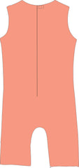 Pink sleeveless romper on a white background