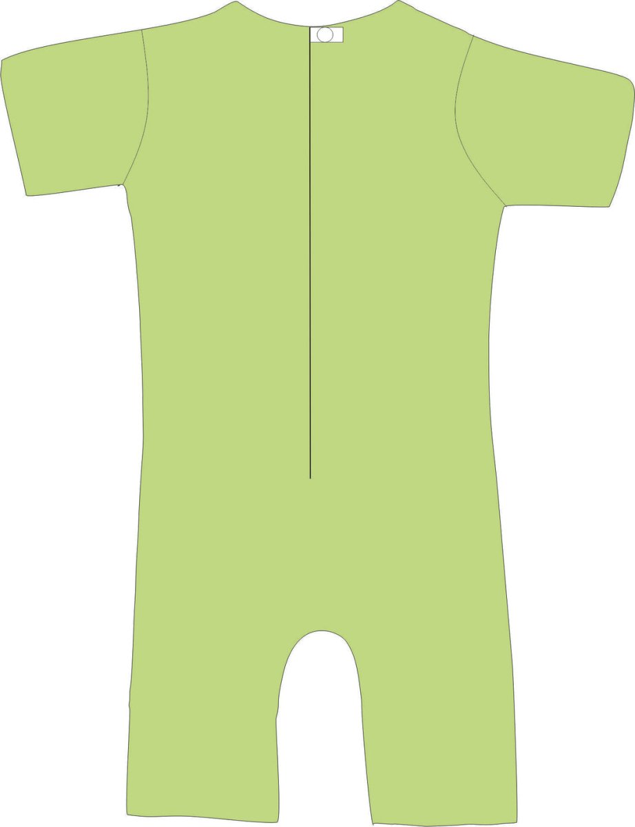 R103C 100% Cotton Short Sleeve Summer Zip Back Pjs - Adult - Bodyvests and Sleepwear