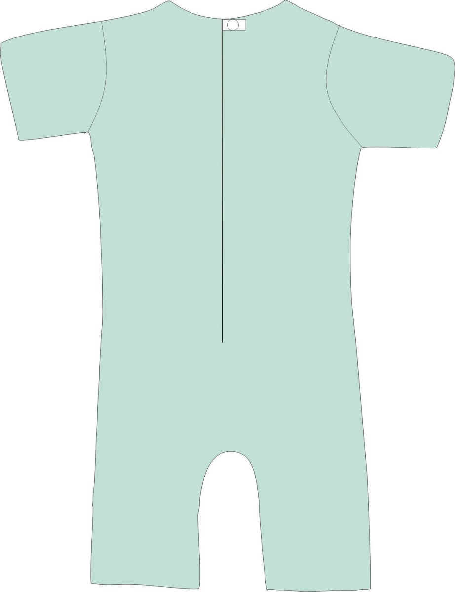 R103C 100% Cotton Short Sleeve Summer Zip Back Pjs - Adult - Bodyvests and Sleepwear