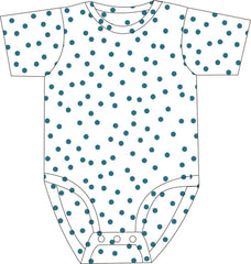 sketch of popper vest in white spots