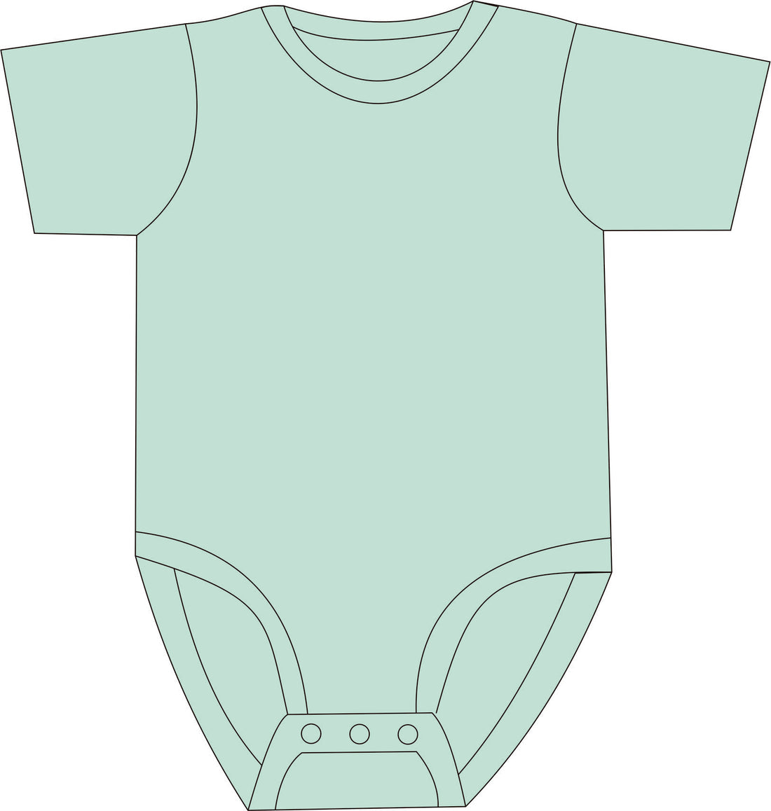 sketch of popper vest in mint