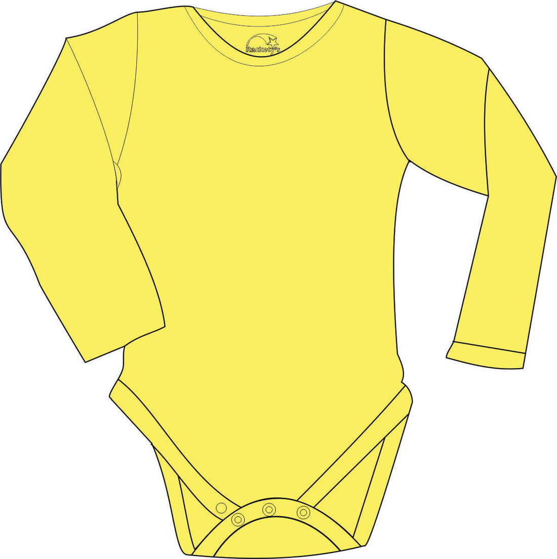 yellow popper vest  with long sleeves on a white background