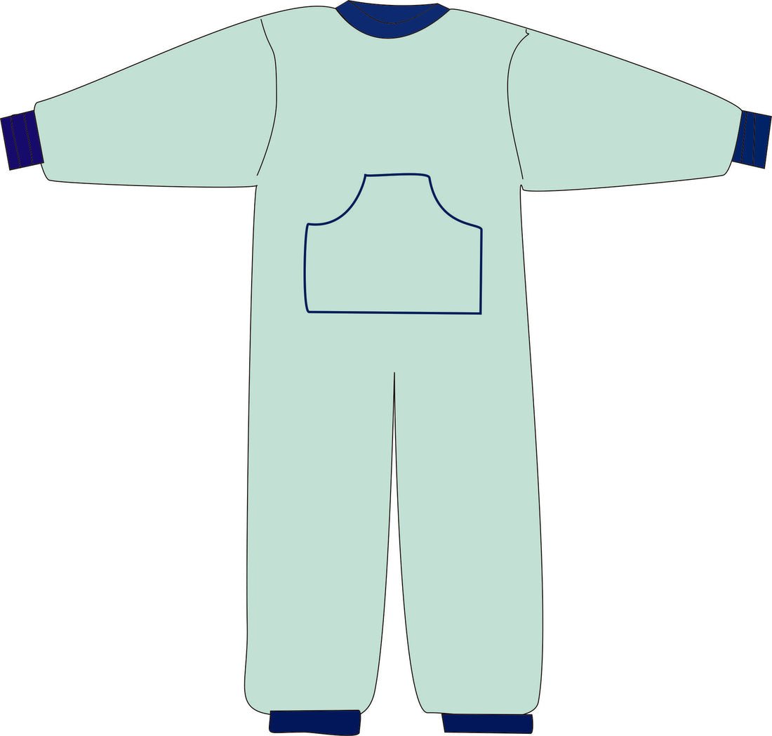 R212C 100% Cotton Back Zipped Onesie Pyjama - Adult - Bodyvests and Sleepwear