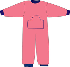 R212C 100% Cotton Back Zipped Onesie Pyjama - Adult - Bodyvests and Sleepwear