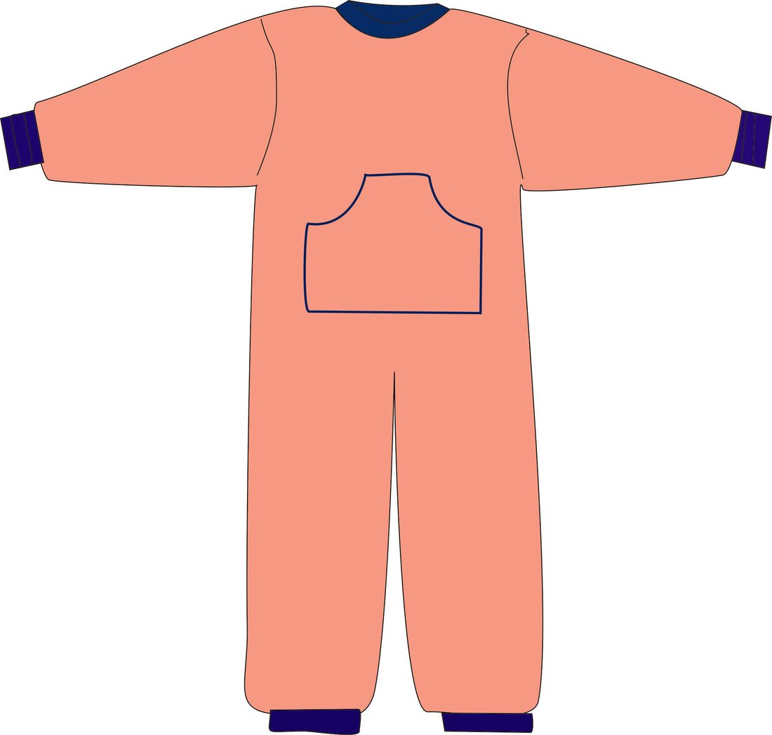 R212C 100% Cotton Back Zipped Onesie Pyjama - Adult - Bodyvests and Sleepwear