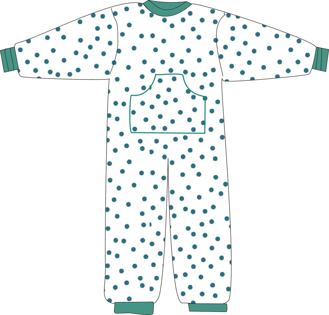 R212C 100% Cotton Back Zipped Onesie Pyjama - Adult - Bodyvests and Sleepwear