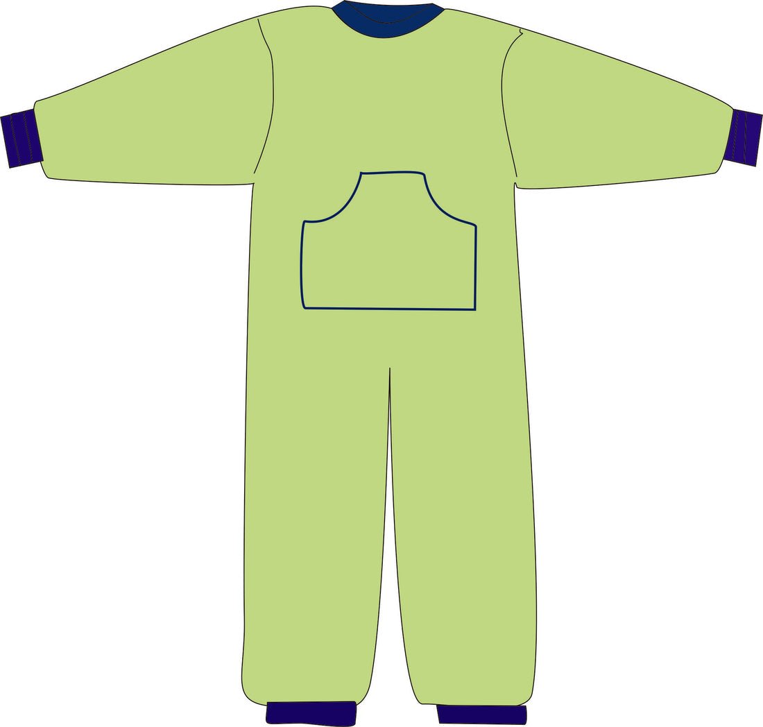 R212C 100% Cotton Back Zipped Onesie Pyjama - Adult - Bodyvests and Sleepwear