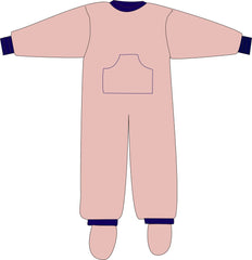 R212C 100% Cotton Back Zipped Onesie Pyjama - Adult - Bodyvests and Sleepwear