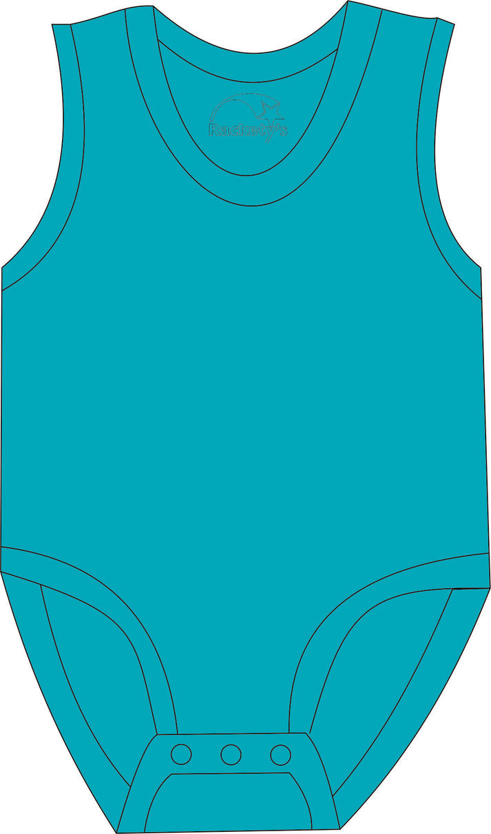 Green tank bodysuit with brand logo on a white background