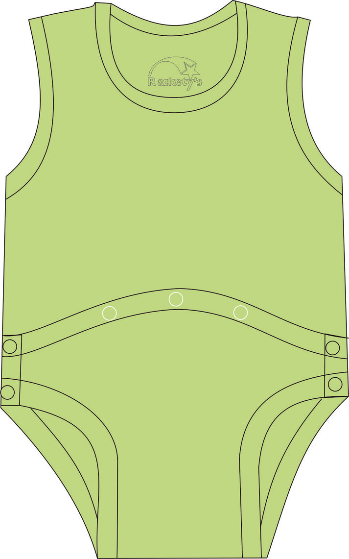 R073C Children 100% Cotton Joey's with Peg tube access in lime