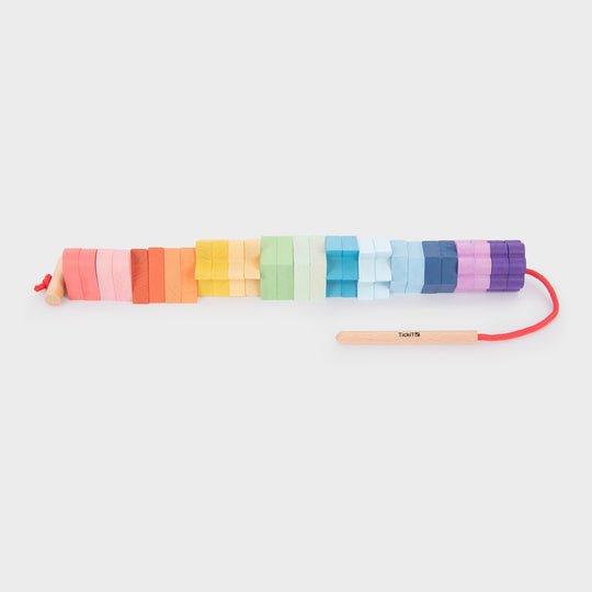 Rainbow Wooden Lacing Shapes - Learning Resource