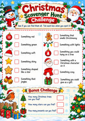 Christmas Scavenger Hunt Challenge – Free Printable