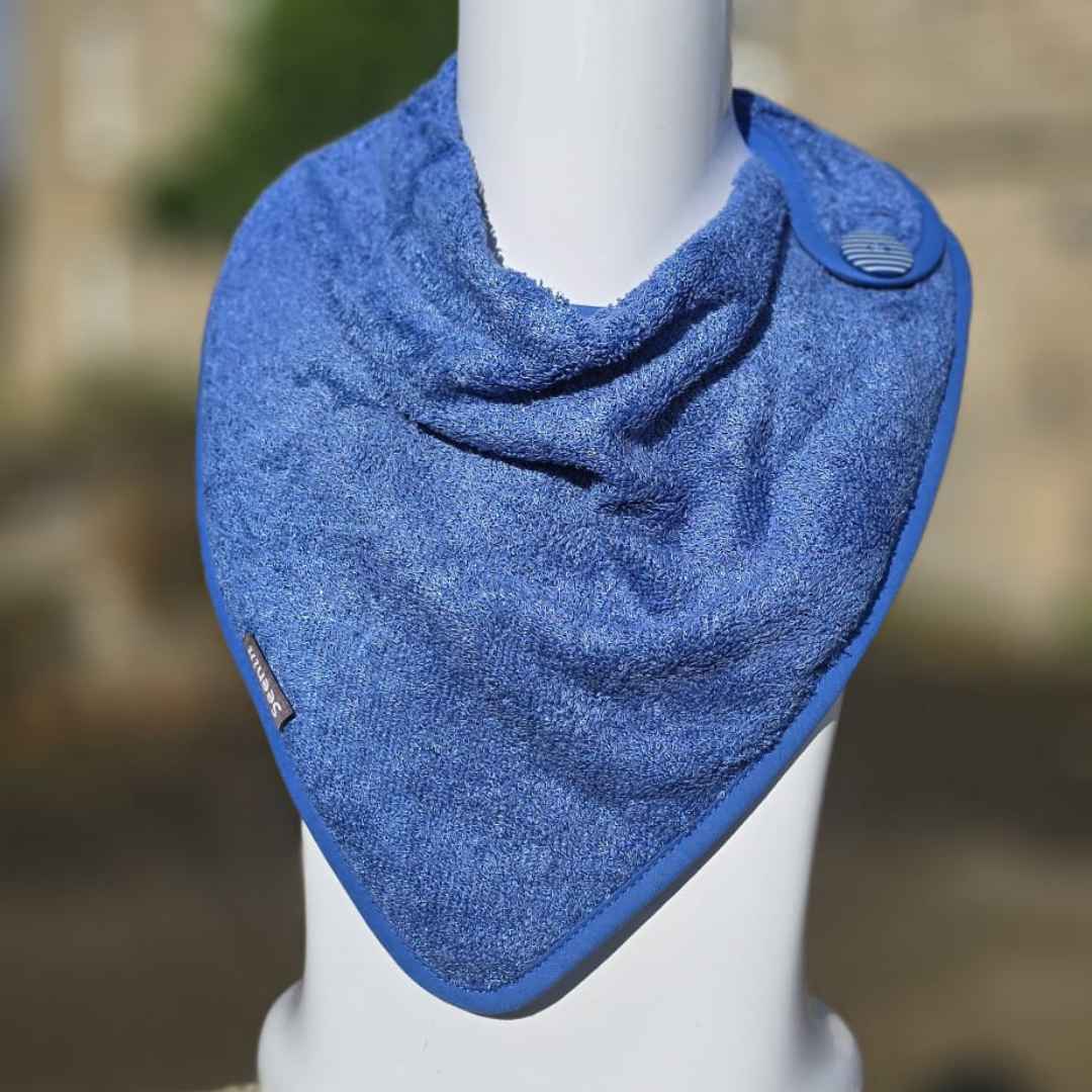 Side Fastening Bamboo Towelling Kerchief Dribble Bib - Bibs & Neckerchiefs