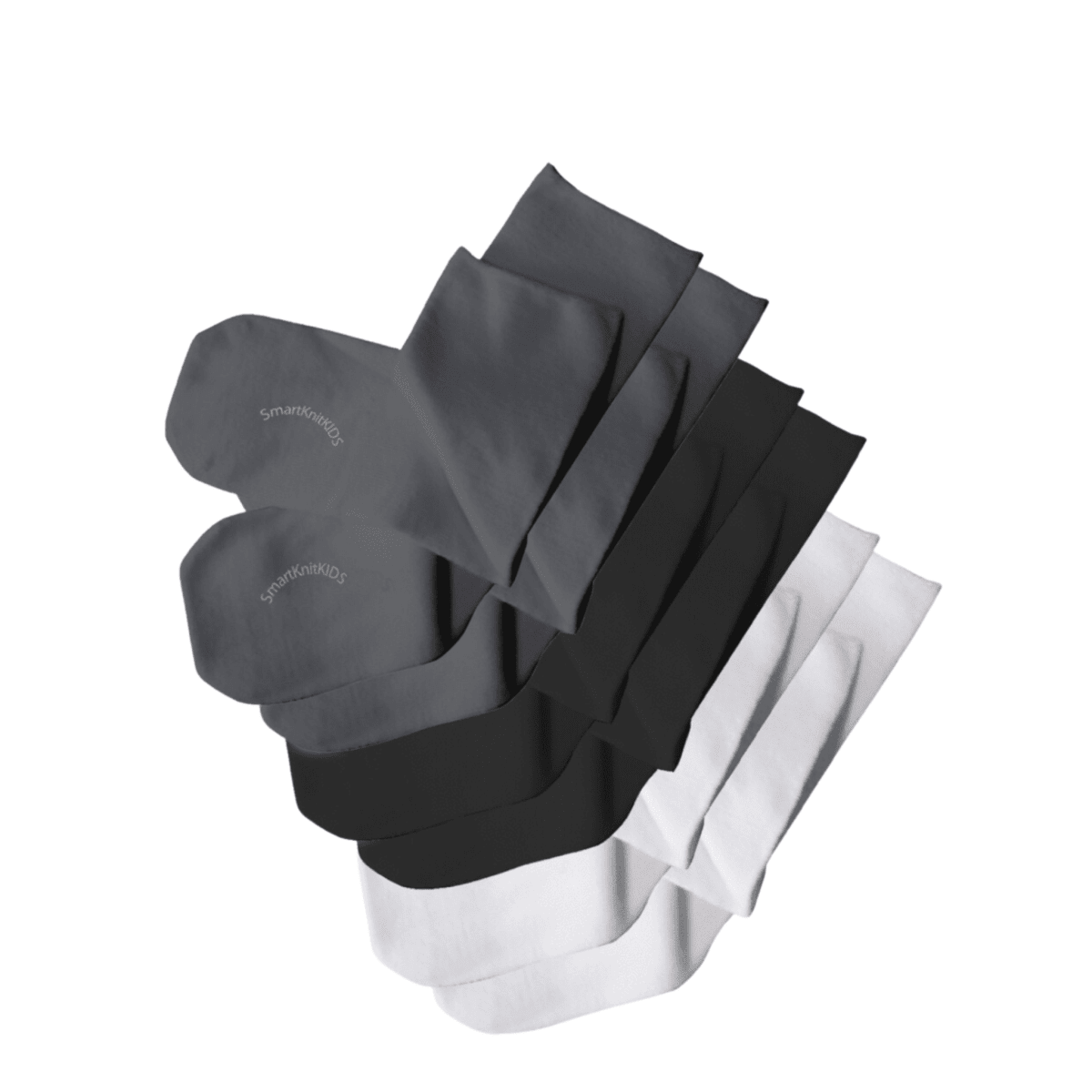 SmartKnitKIDS Absolutely Seamless Socks - Ultimate comfort sock - Black/Grey/White - Value Packs - Socks