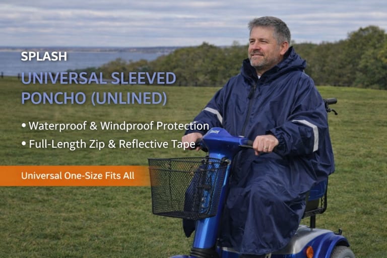 Splash Universal Sleeved Poncho (Unlined) - Wheelchair Clothing