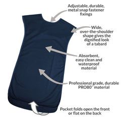 Tabard style adult bib - Large Navy - Health Care