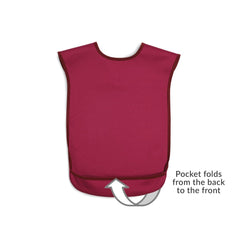 Tabard style adult bib - Small Burgundy - Health Care