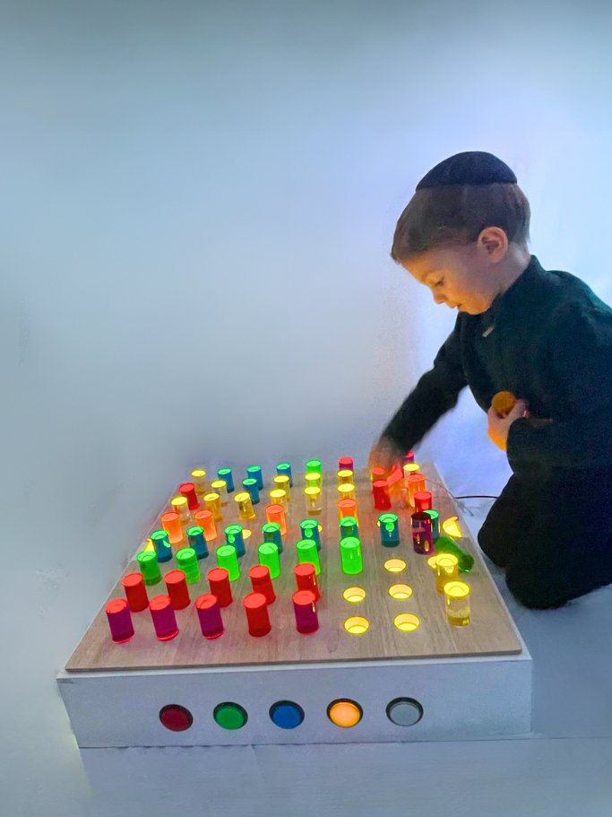 Table Top Panel With Coloured Rods - Sensory Equipment