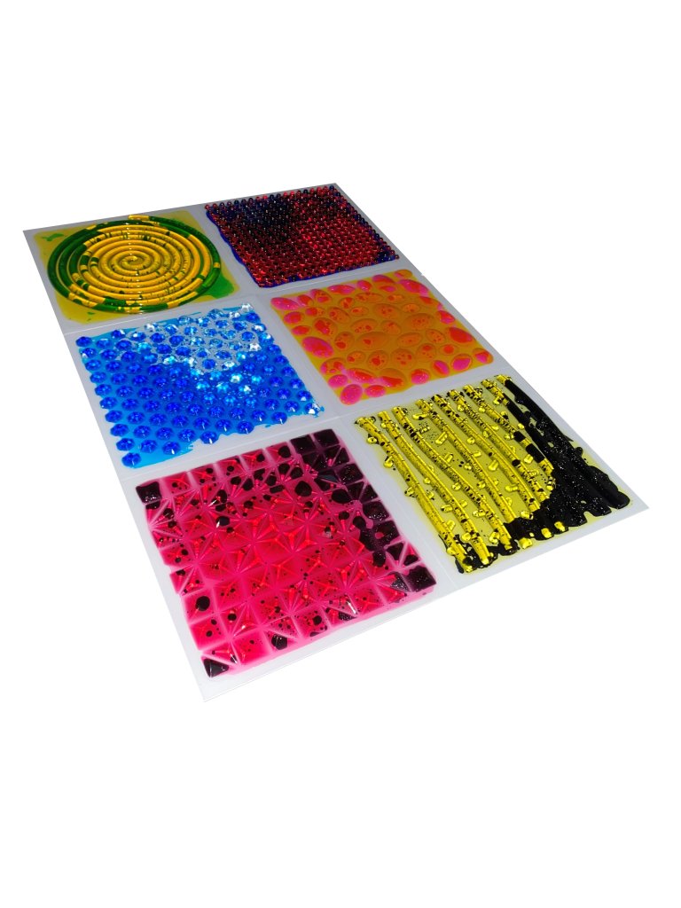 Textured Massage Liquid Sensory Tiles Set of 6 30cm - Sensory Equipment