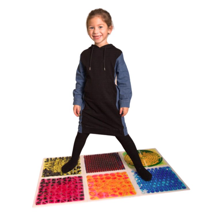 Textured Massage Liquid Sensory Tiles Set of 6 30cm - Sensory Equipment