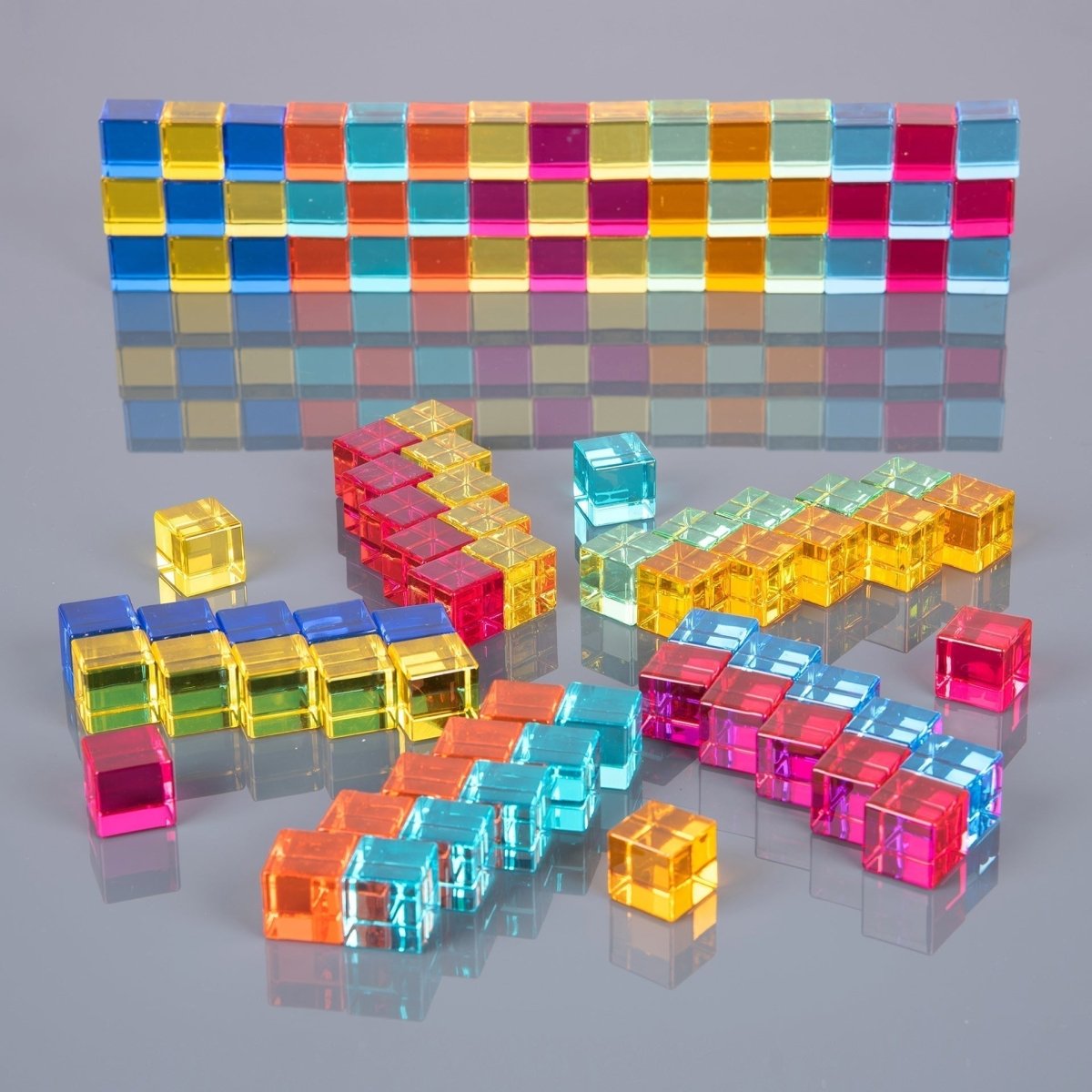 tickit® Gem Cube Mirror Tray – 100 Gems - Sensory Toys