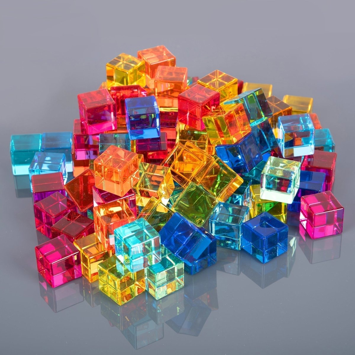 tickit® Gem Cube Mirror Tray – 100 Gems - Sensory Toys