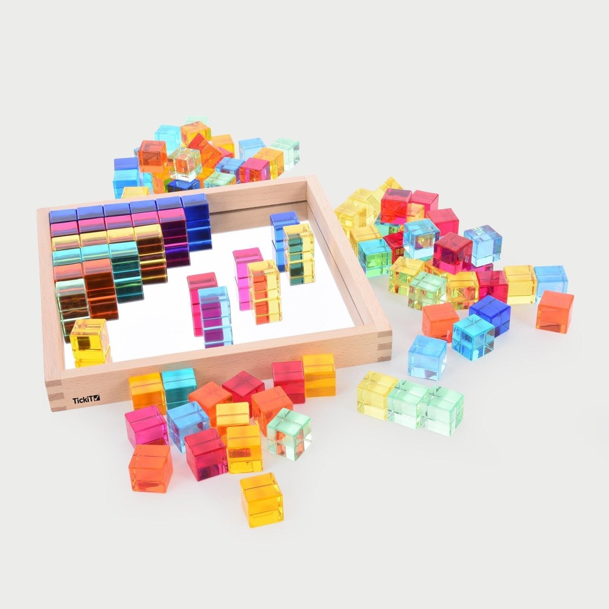 tickit® Gem Cube Mirror Tray – 100 Gems - Sensory Toys