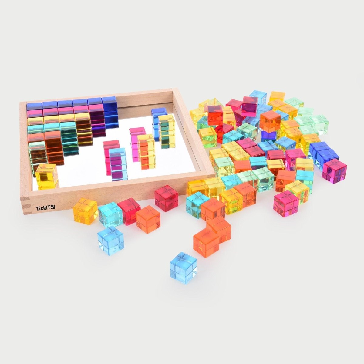 tickit® Gem Cube Mirror Tray – 100 Gems - Sensory Toys