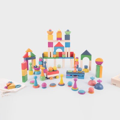 tickit® Rainbow Wooden Super Set (84 Pieces) - Learning Resource