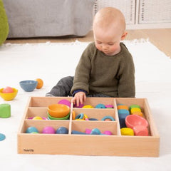 tickit® Rainbow Wooden Super Set with 7 - Way Sorting Tray (84 Pieces) - Learning Resource