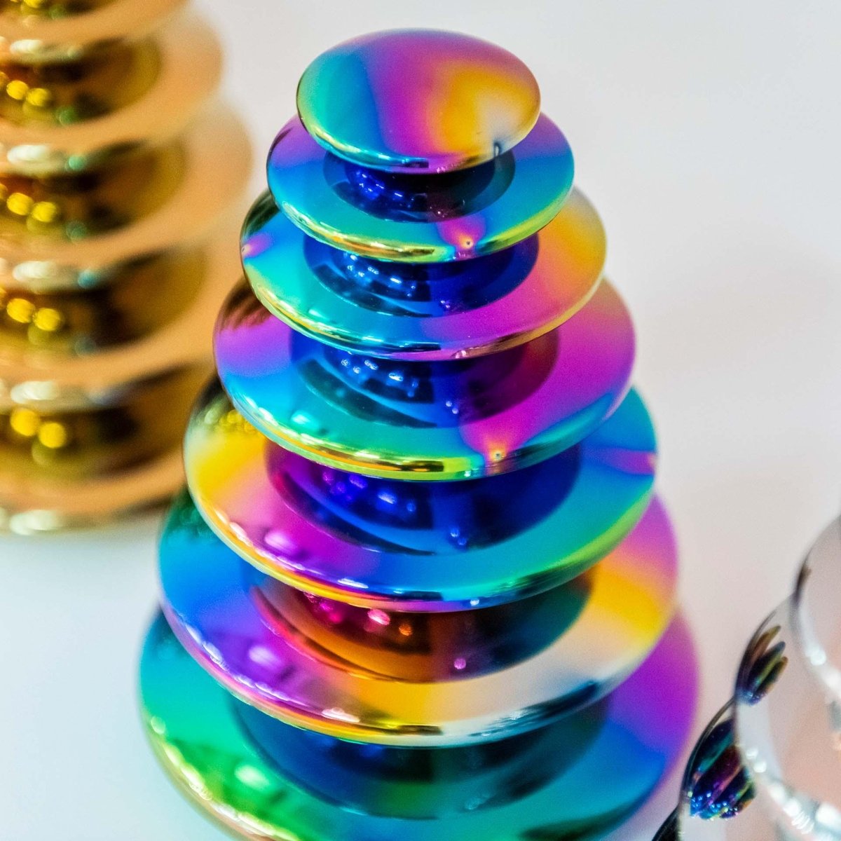 tickit® Sensory Steel Colour Burst Buttons - Sensory Reflective - Buttons