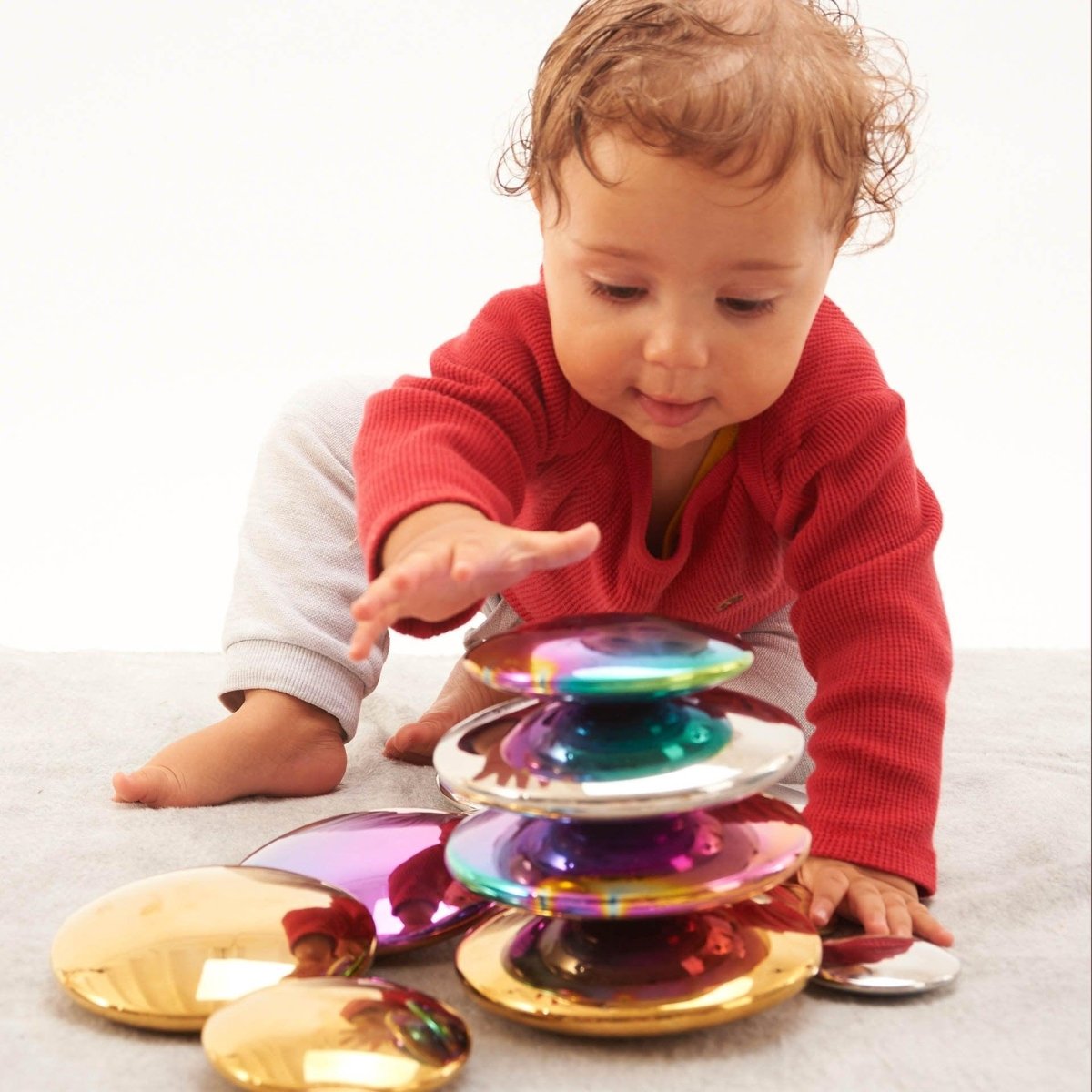 tickit® Sensory Steel Colour Burst Buttons - Sensory Reflective - Buttons