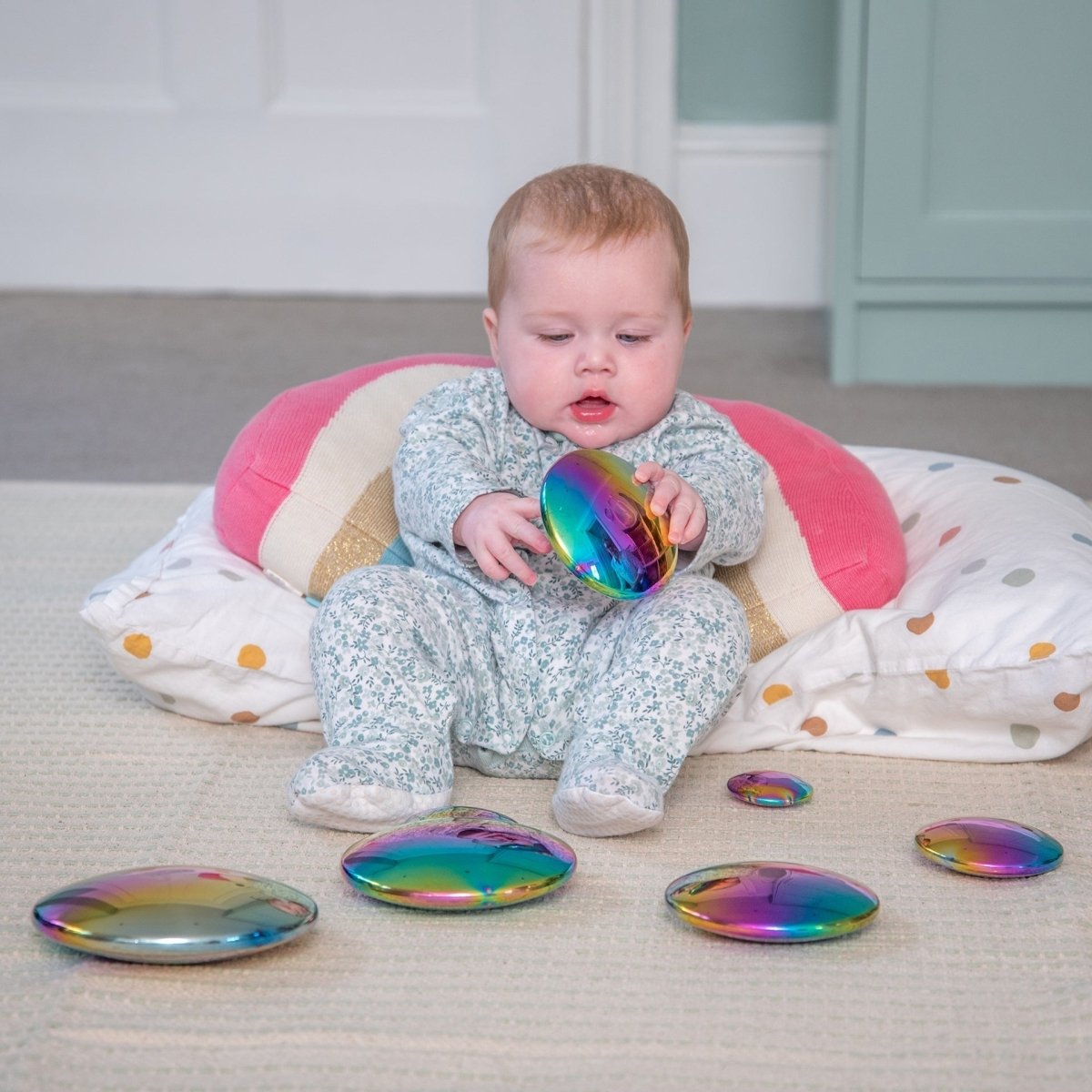 tickit® Sensory Steel Colour Burst Buttons - Sensory Reflective - Buttons
