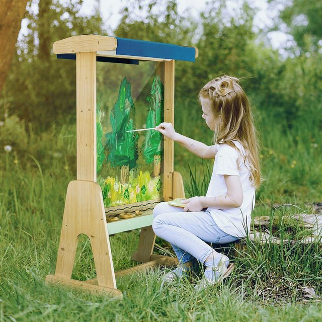 TOPBRIGHT Outdoor Easel – Double-Sided Garden Art Station - Sensory Toys