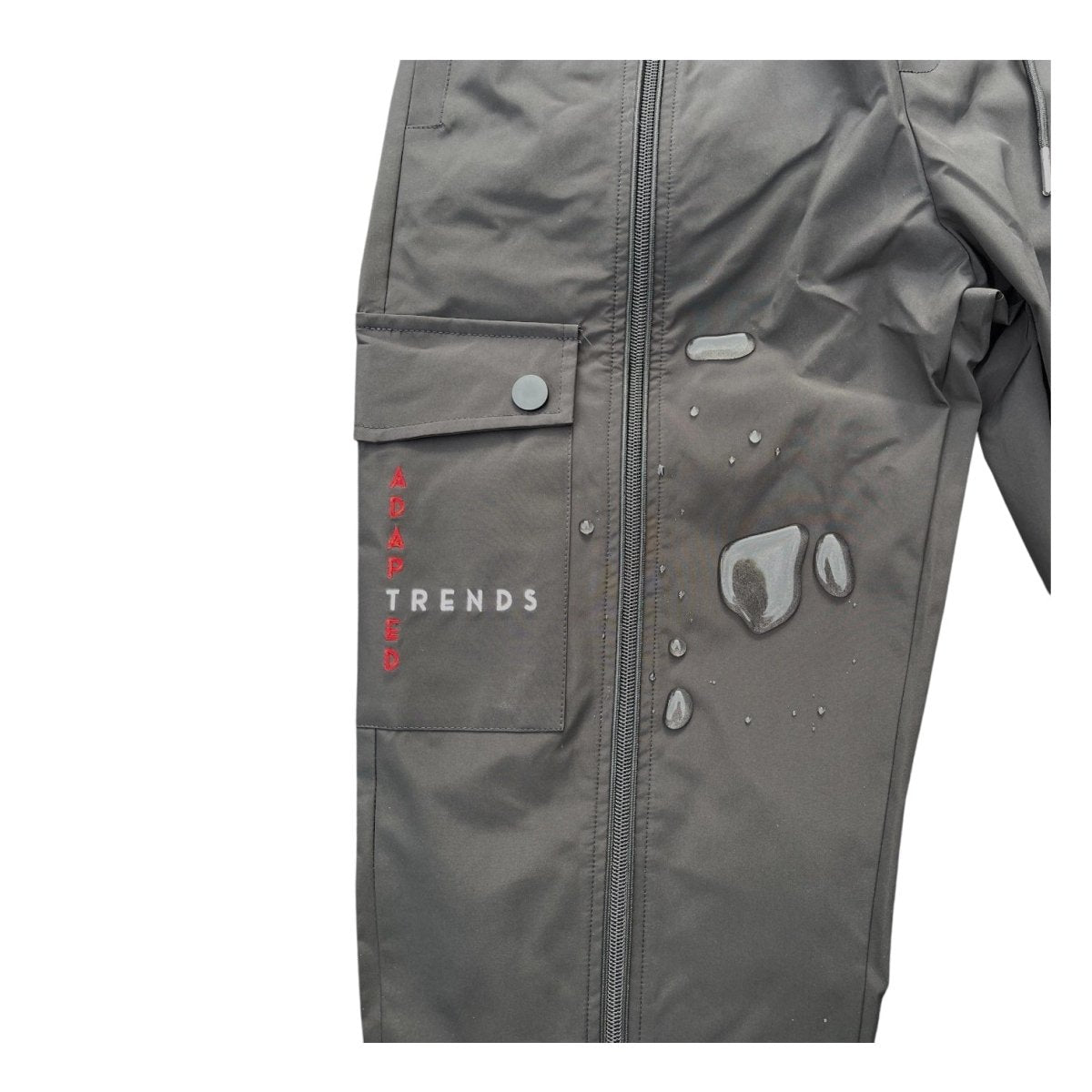 Waterproof Black Cotton Adapted Cargo Trousers - Wheelchair Clothing
