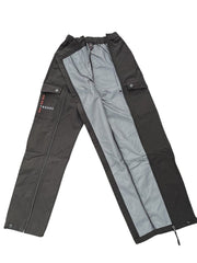 Waterproof Black Cotton Adapted Cargo Trousers - Wheelchair Clothing