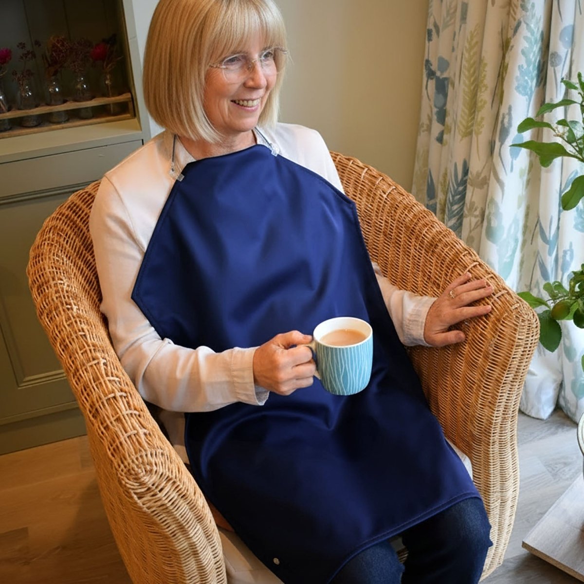 Waterproof Long Napkin - Navy - Adult Bibs