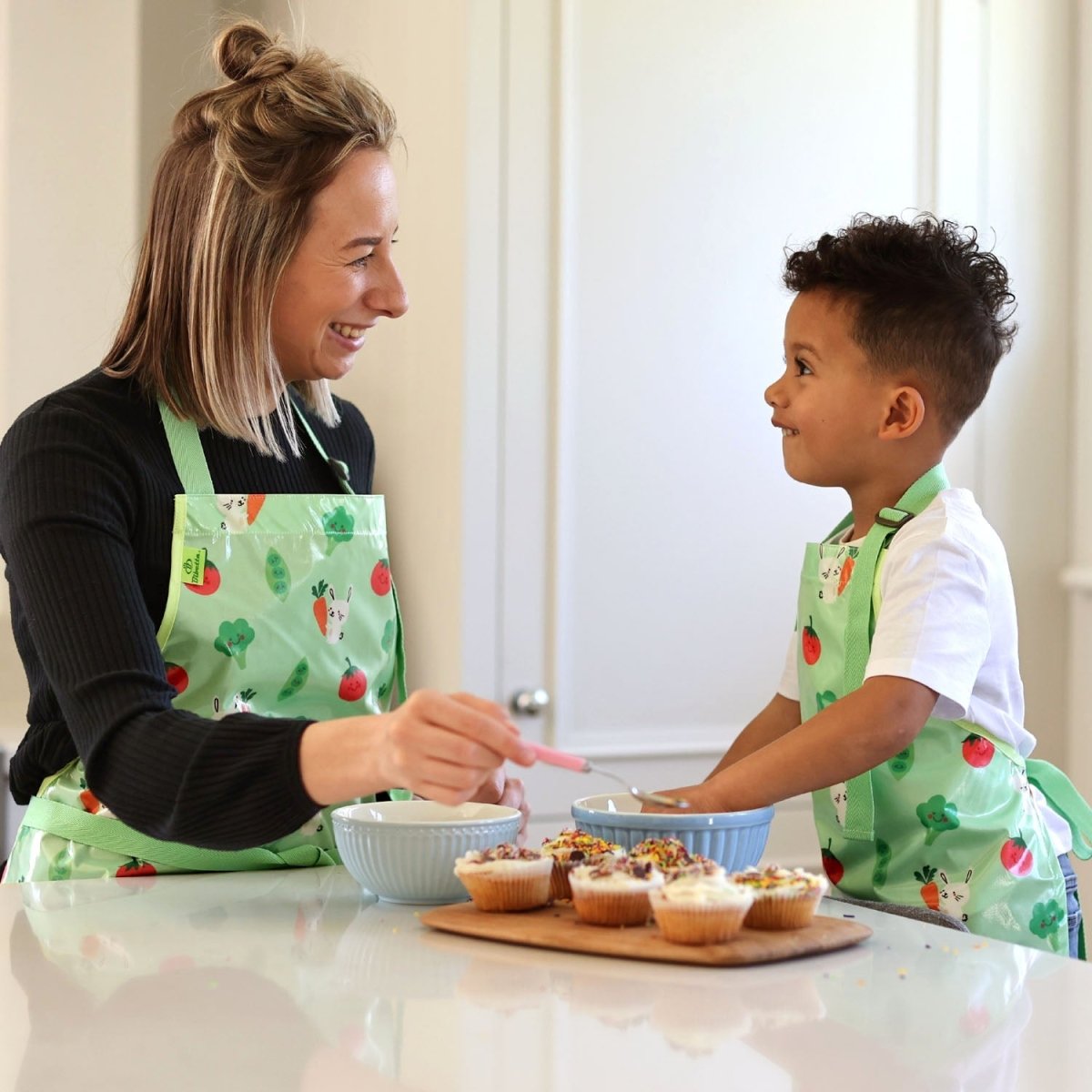 Wipeezee Apron - Child's size - Green Bunny & Veg - Aprons
