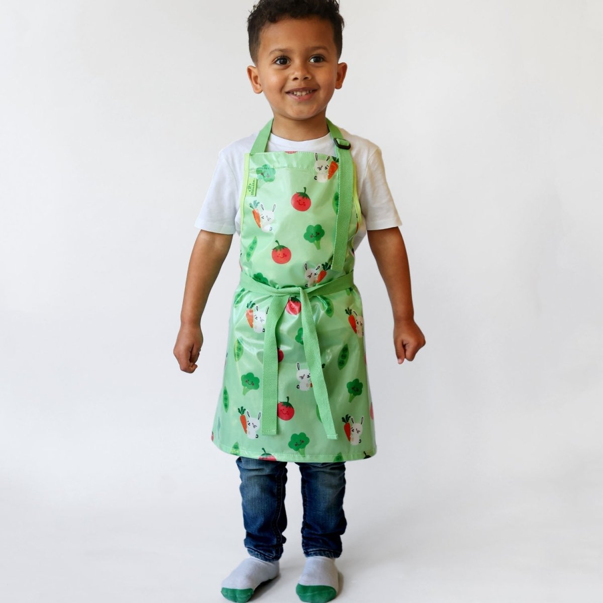 Wipeezee Apron - Child's size - Green Bunny & Veg - Aprons