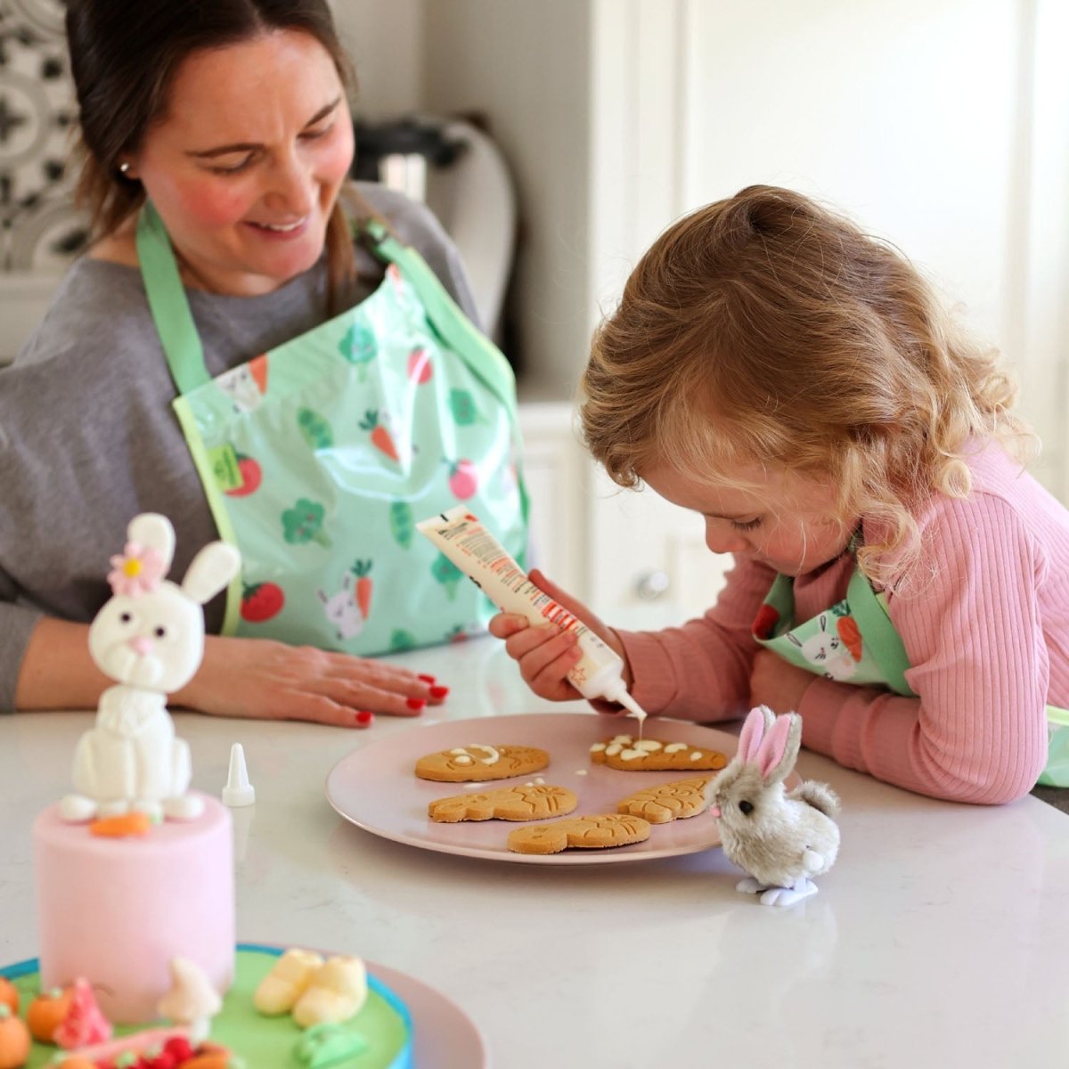 Wipeezee Apron - Child's size - Green Bunny & Veg - Aprons