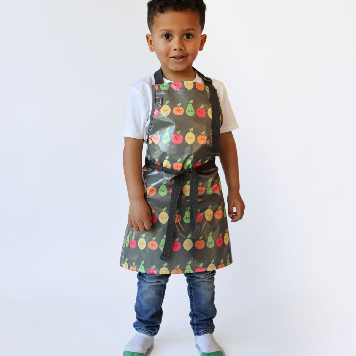 Wipeezee Apron - Child's size - Grey Happy Fruit - Aprons
