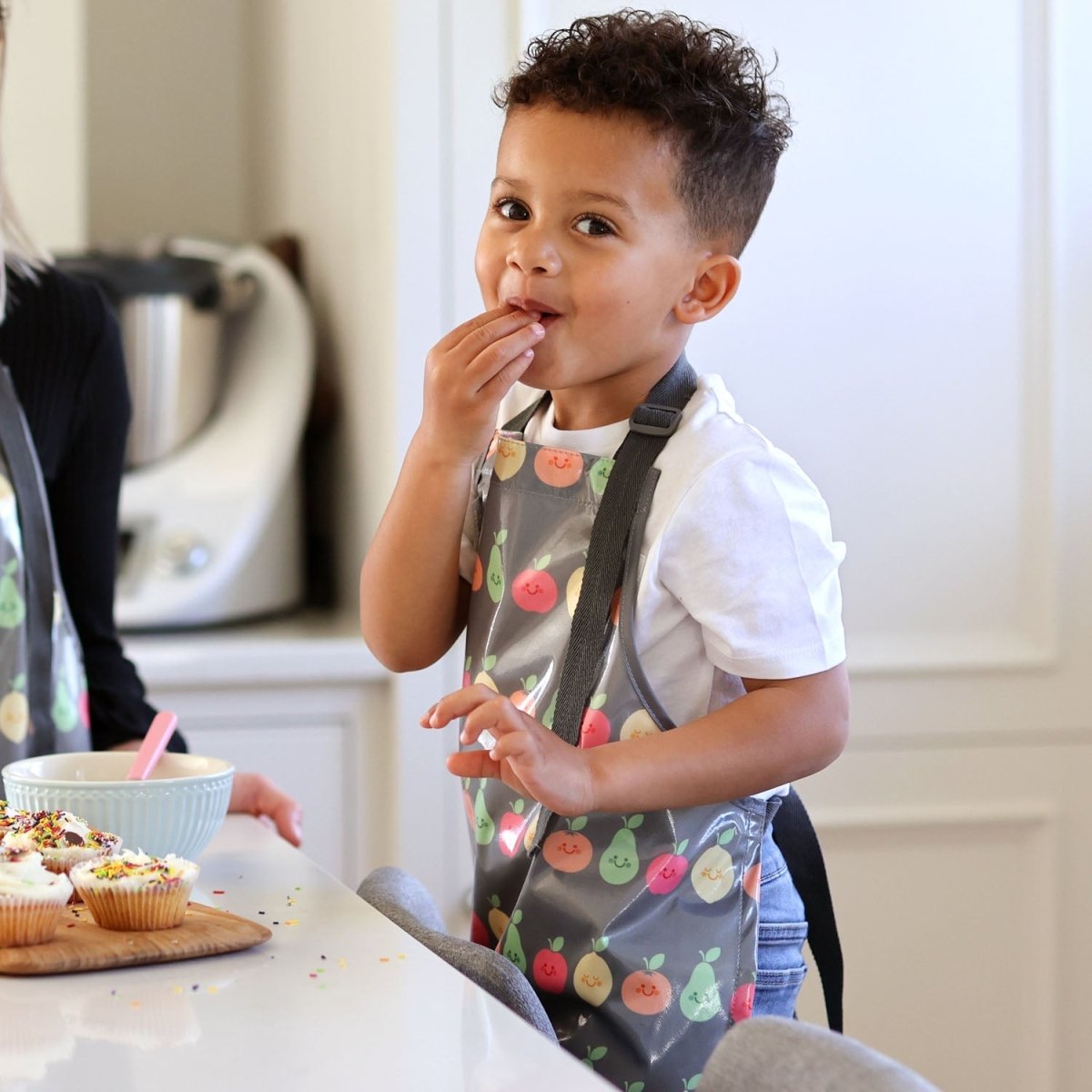 Wipeezee Apron - Child's size - Grey Happy Fruit - Aprons