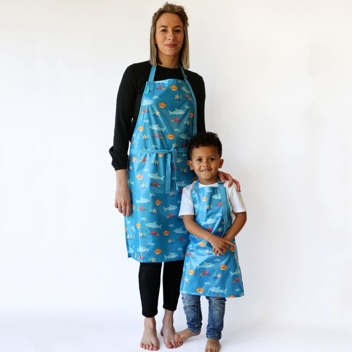 Wipeezee Apron - Child's size - Turquoise Sea Creatures - Aprons