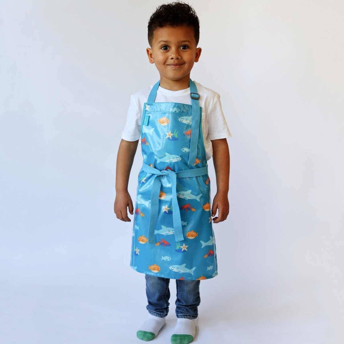 Wipeezee Apron - Child's size - Turquoise Sea Creatures - Aprons