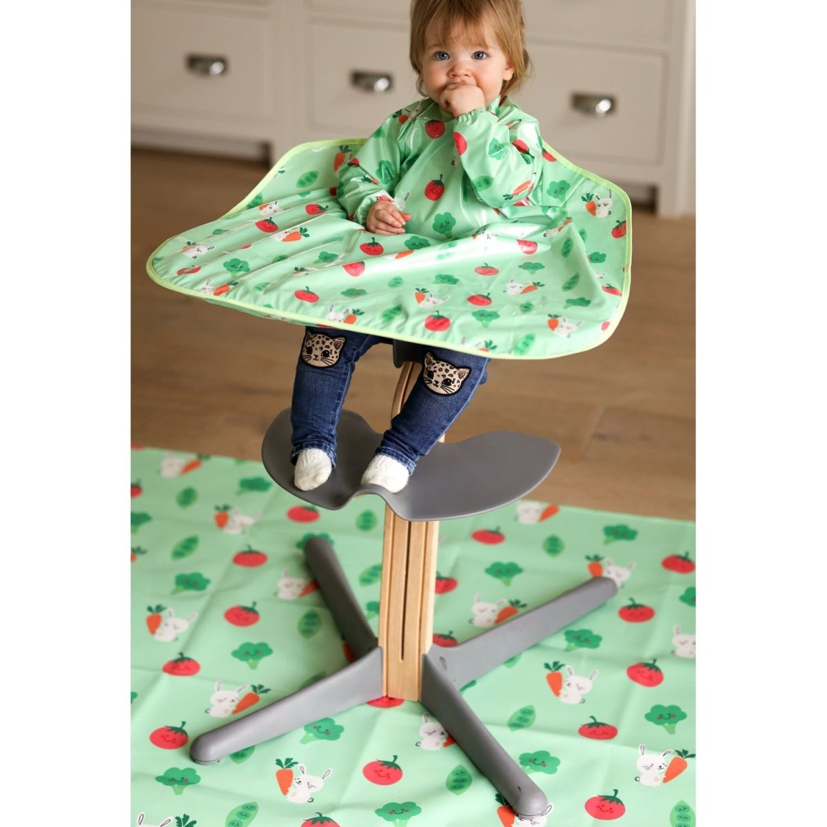 Wipeezee Splash Mat - Green Bunny & Veg - Splash Mat