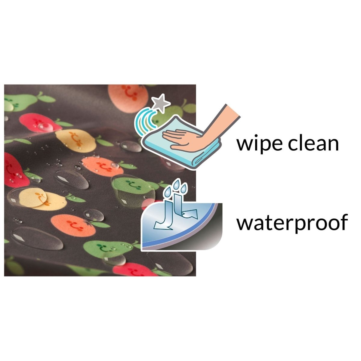 Wipeezee Splash Mat - Grey Happy Fruit - Splash Mat