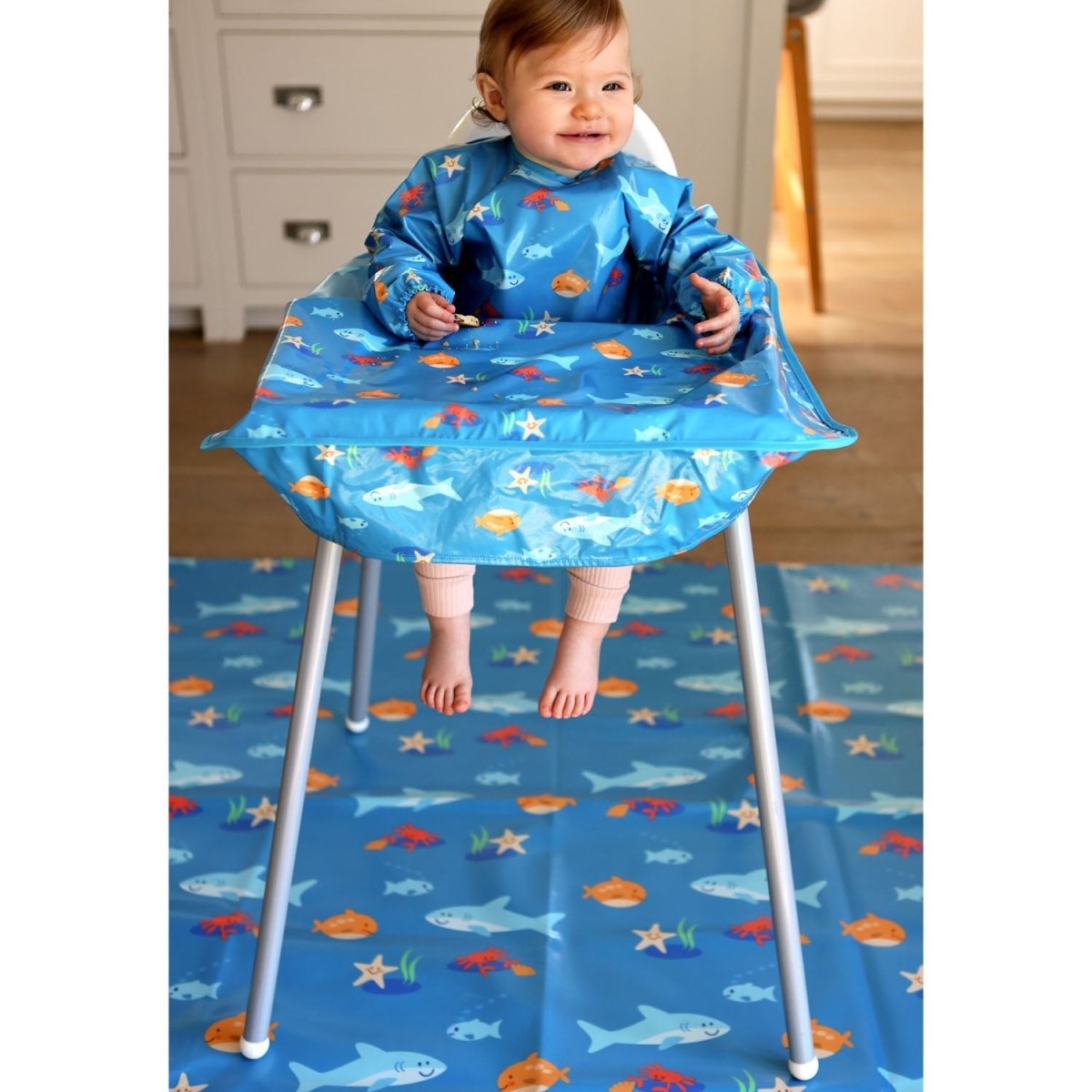 Wipeezee Splash Mat - Turquoise Blue Sea Creatures - Splash Mat