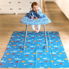 Wipeezee Splash Mat - Turquoise Blue Sea Creatures - Splash Mat