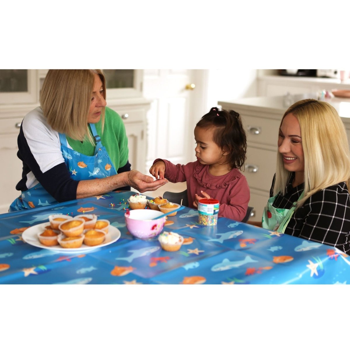 Wipeezee Splash Mat - Turquoise Blue Sea Creatures - Splash Mat