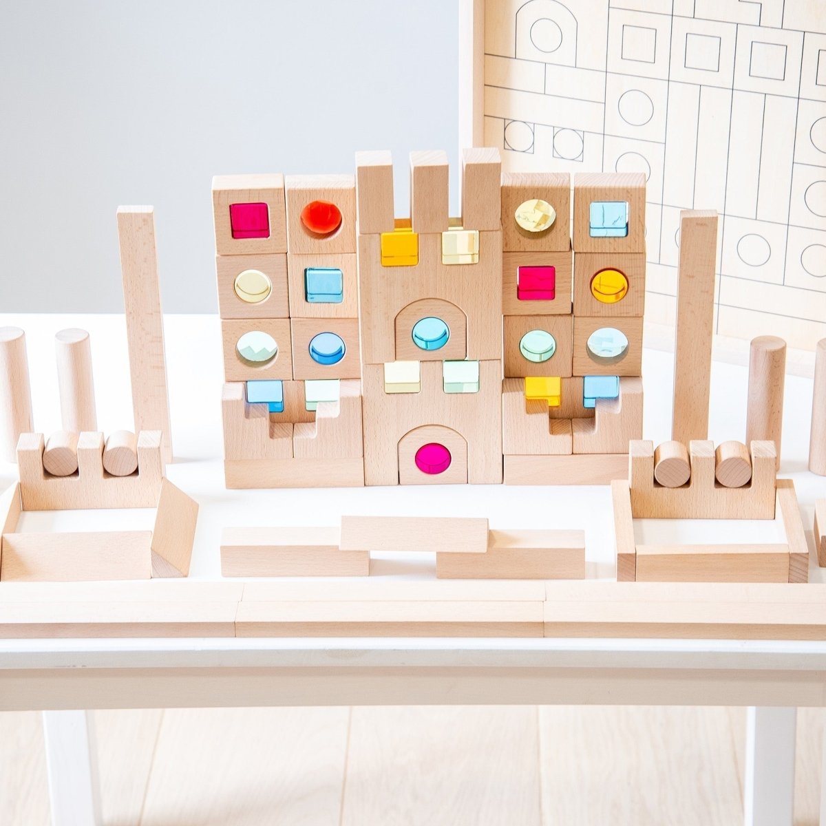 Wooden Building Gem Blocks Super Set - Sensory Toys